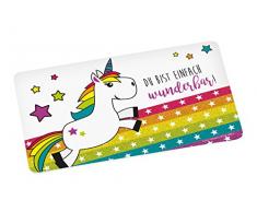 infinite by GEDA LABELS (INFKH) Einhorn_BUNT_BRETTCHEN_WUNDERBAR Frühstücksbrett Melamin, Mehrfarbig, 23,5 x 14 x 0.5 cm