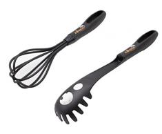 ZOLLNER24 8-tlg. Küchenhelfer Set aus Silikon, Suppenkelle, Spaghettilöffel, Schneebesen, Zwei Pfannenwender usw.