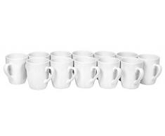 12 Kaffee-Becher Pot Tasse ø 8,5cm H 9,5cm Keramik Tassen weiß Rohling Tee-Tasse Cup VBS Großhandelspackung