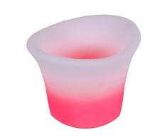 LED-Highlights Deko Lampe Ice Bucket Sektkühler Led Beleuchtet Farbwechsel Bunt 28 x 37 x 31 cm Akku Kabellos Dimmbar Fernbedienung Flaschenkühler Getränkekühler