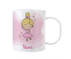 Striefchen® Kindertasse mit Namen - Ballerina - aus Kunststoff