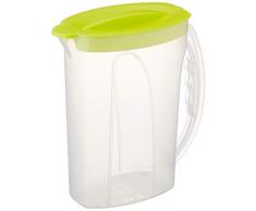 Rotho Fresh Kühlschrankkrug, 2 L, Kunststoff, Transparent/Apple Grün, 22.5 x 10.5 x 26.5 cm