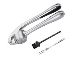 iNeibo Knoblauchpresse Knoblauchschneider robust, rostfrei und Spülmaschinengeeignet Für Knoblauch und Frisches Ingwer Mit Reinigungszubehör