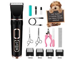 crenova Tierhaarschneider Haarschneidemaschine Schermaschine Hund Katze Haustier Wiederaufladbare Haarschneider Elektrische Haustier Clipper