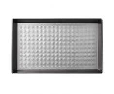 KADAX eckige Backform mit Antihaftbeschichtung, rechteckige Kuchenform aus Stahl, für Kuchen, Toastbrot, Käsekuchen, Brownie, Kastenform, Wärmeverteilung, pflegeleicht, Silber (40 x 24 x 6cm)