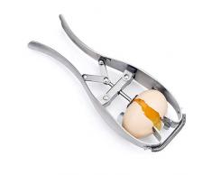 Dongbin Boller Eierknacker, Eierschalenöffner, Edelstahl, Schnell Öffnende Eier, Küchenutensilien, Rohe, Weiche Eierschalen- Glatte, Runde Öffnung,Silber