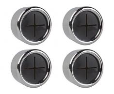 4 Premium Handtuchhalter im Set für Bad, Küche und Haushalt aus Edelstahl - Geschirrtuchhalter - Handtuchhaken - Rund - Chrom - selbstklebend ohne bohren