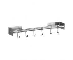 Cabilock Edelstahl Küchenhaken Rack Wandhalterung Selbstklebende Küchenschiene Topf Pfanne Deckel Lappenhalter Organizer für Die Küche (Splitter)