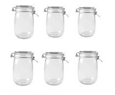 Catalpa Blume 6er Set Einmachgläser 1 L Einmachglas Vorratsglas Vorratsgläser Bügel