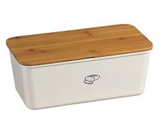 Kesper 18090 Brotbox Melamin Bambus, 34 x 18 x 14 cm,weiß