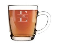 YourSurprise Teeglas mit Gravur Personalisierbar mit Namen - Teeglas Graviert mit Namen: Personalisierbar mit Text, Verschiedenen Designs und Schriftarten