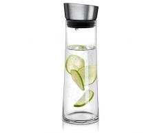 Navaris Glaskaraffe aus Borosilikatglas 0,8L Glaskrug - Wasser Karaffe mit Deckel - Glas Behälter Wasserkaraffe Wasserflasche - Tee Krug Ausgießer