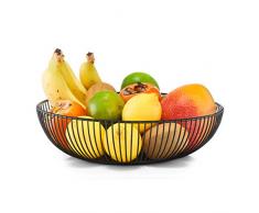 Zeller 27382 Obstkorb, Metall, Schwarz, ca. Ø 28 x 8 cm