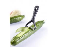 Westmark Gemüse-/ Spargelschäler mit Ausstecher, 15 x 6,9 cm, Gentle, Kunststoff/ Edelstahl, Schwarz, 28022270