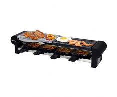 Syntrox Germany Edelstahl Design Raclette Thurgau mit Grill und Heißer Stein für 4 Personen