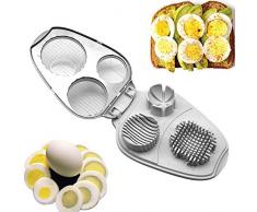 Eierschneider, 3-in-1, Edelstahl, manueller Eierschneider – Eierschneider für hartgekochte Eier – Küchenwerkzeug Free Size Wie abgebildet