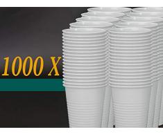 Einwegbecher 0,3ml Trinkbecher Plastikbecher Partybecher Weiß Einwegtrinkbecher Ausschankbecher Schaumrand Bierbecher Cocktailbecher, Wunsch:1000 Stück