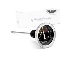 Lantelme Weinthermometer aus Edelstahl Weintemperaturmessung für Weinflasche und Weinglas Thermometer Wasserdicht 5954