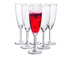 IKEA 6-er Set Sektgläser SVALKA Gläserset mit sechs Sektgläsern - mit 21cl Inhalt - 22cm hoch - spülmaschinenfest