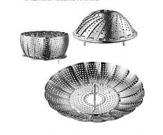 Ouneed - Kitchen Dämpfkorb Stainless Steel - Einstellbar Dünsteinsatz Edelstahl - Vegetable Steamer, Pasta Steamer, Fruits Basket,Dämpfeinsatz - Dampfgarer Gemüsedämpfer 15X8cm