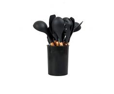 LUFKLAHN Kitchen Sets Küchenutensilien, Holzgriff Antihaft-Pfanne Silikon-Spachtel 11 Sets von Kochen Werkzeuge (Size : A)