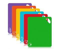 Olivivi Farbkodierte Schneidebretter Set BPA-frei Antibakterielle Kunststoff Küchenbretter Spülmaschinenfeste Frühstücksbretter Hackbretter 31 * 38cm