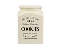 BUTLERS Mrs. Winterbottoms Plätzchendose aus Steingut im englischen Design in Creme - Vintage Vorratsdose - stilvolle, klassische Keksdose