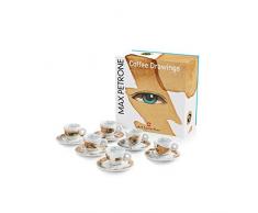 Illy MAX PETRONE Collection 6er Set Espressotassen mit UT im Geschenkset