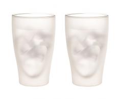 Levivo doppelwandiges langes Thermoglas 400 ml, ideal als Kaffeeglas oder Teeglas, mundgeblasene Thermo-Gläser, hitzebeständig, handgefertigt, kratzfest und spülmaschinengeeignet, 2er-Set, satinier
