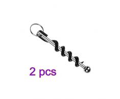Kellner-Korkenzieher Spirale Tragbarer Schlüsselanhänger Rotweinflaschenöffner 2 Pcs
