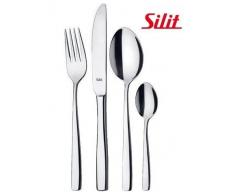 Silit Lucca Besteck-Set 24-teilig für 6 Personen Menuelöffel Menuegabel Menuemesser Kaffeelöffel Crominox Edelstahl rostfrei poliert