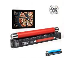 DOLCE MARE Silikon Teigrolle - Antihaft Nudelholz - BPA freie Fondant Rolle für Pizza & alle weiteren Teigwaren - Der Teigroller kommt in Einer edlen Geschenkverpackung (Rot)