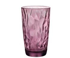 Bormioli Rocco 350270 Diamond Rock Purple Longdrinkglas, 470 ml, Glas, lila, 6 Stück