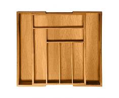 Rich-home Erweiterbarer Besteckkasten, Schubladeneinsatz für Schubladen, Teelöffel, Suppenlöffel, Gabel, Messer usw.