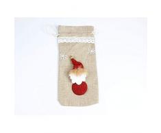 DIY Requisiten 5PCS / LOT Neue Weihnachtsdekorationen auf Heiligabend Wine Bar-Sets kreative Sets von Weihnachten Weinflasche Sets Prop Desktop-Requisiten ( Color : Beige , Size : 30*14cm )