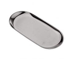 F Fityle Metall Kellnertablett Serviertablett Gläsertablett Schmuck Teller Deko Platte - Kleines Silber