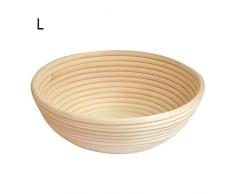 Gärkorb Gärkörbchen Rund, 20*8 cm, Ø 20cm Brot Teig Korb Form Gärkörbe Korb aus Natürlichem Peddigrohr für selbstgemachtes Brot für professionelle und häusliche Bäcker, Brotbacken, Bäckermesser