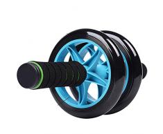 Chunlan Kern Bauchtrainer Bauch-Übung Ab Wheel Roller mit Schaum-Griffen Großer Grip Doppel Rädern Geeignet for Home Fitness (Farbe: Blau, Größe: Freie Größe) Gewicht Barset MEI