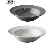 ZPFDM Strohhutplatte Westernplatte, Kreativkeramikteller, Geeignet für Nudelteller, Obstsalatteller, Fadensuppenteller Teller, 2-TLG