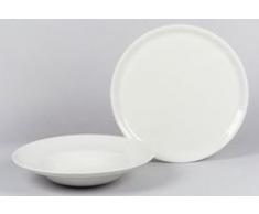 Saturnia 04001019 Napoli White Pizzateller, 31cm, Porzellan, weiß, 1 Stück