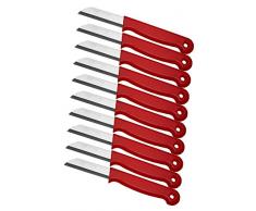 Schwertkrone 10er Messer Set Gemüsemesser Küchenmesser Schälmesser aus Bandstahl - Germany rostfrei 16 cm Gesamtlänge - 6 cm Klinge (Rot)
