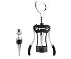 IPOW Multifunktions Winged Korkenzieher mit Weinstopper, Kaspelheber & Flaschenöffner für Weinflaschen Bier im Bar, Haus, Restaurant usw