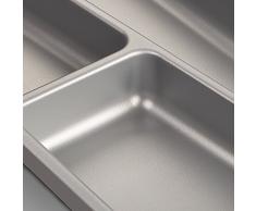 ORGA-Box® II Besteckeinsatz für Nobilia 60er Schublade (462 x 505 mm Bitte MESSEN SIE Ihr SCHUBLADENINNENMAß!) Silbergrau