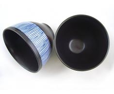 Japanisches Teeschalen Set Kuro TOKUSA Porzellan Geschenk-Set Schwarz Hergestellt in Japan Ø 7,8, H. 6 cm