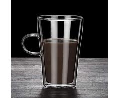 Yunduojia Handgemachte Glasbecher, doppelte hitzebeständige Glasbecher, Kaffeesuppe, heiße Kakaotassen, Cappuccino-Tassen, Latte-Tassen, Teemilchsaft-EIS