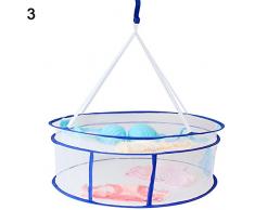 Kleidung Laundry Raumspartrockner Faltbare Doppel Schichten Wäschekorb Mesh Zelt Net – 1 PCS – Priams 7, Netzgewebe, Blue 3, 67cmx59cm/26.38x23.23(Approx.)