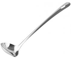 Fackelmann Soßenlöffel 28 cm LARA, Küchenhelfer aus Edelstahl, Schöpflöffel mit praktischer Öse (Farbe: Silber), Menge: 1 Stück