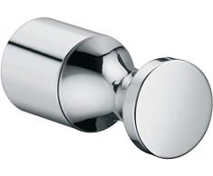 KEUCO Handtuchhaken aus Metall, hochglanz-verchromt, rund, für Badezimmer und Gäste-Toilette, Wandhaken für Handtücher und Bademäntel, Elegance
