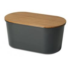 Echtwerk Brotbox Fresh Brotkasten, Akazienholz/Melamin, schwarz, 37 x 17 x 22 cm