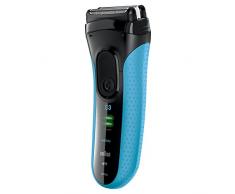 Braun Series 3 ProSkin 3040s Elektrorasierer, mit Präzisionstrimmer, wiederaufladbarer und kabelloser Wet&Dry Rasierer Herren, schwarz/blau